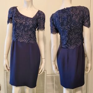 Vintage Travilla Navy Cocktail Dress